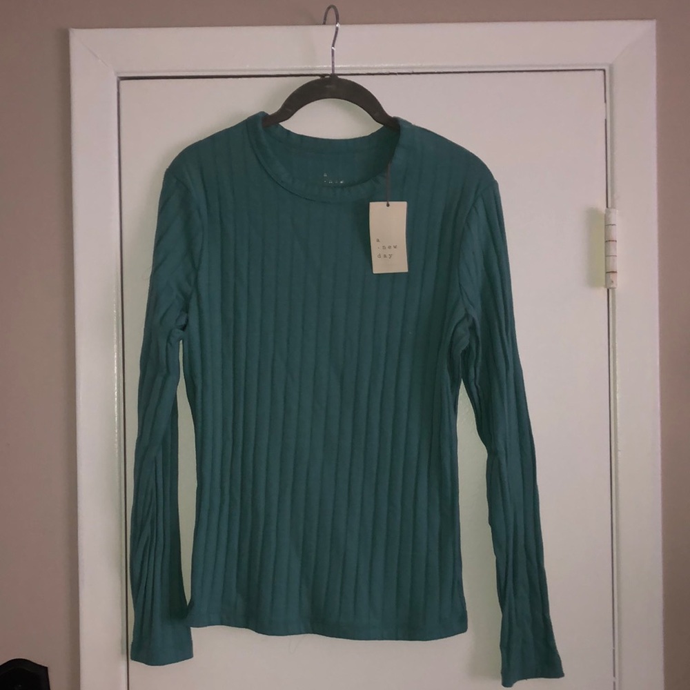 Sage green ribbed top